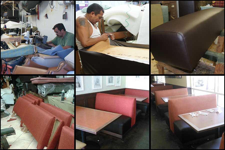 Commercial upholstery Los Angeles. Restaurant booths upholstery services.